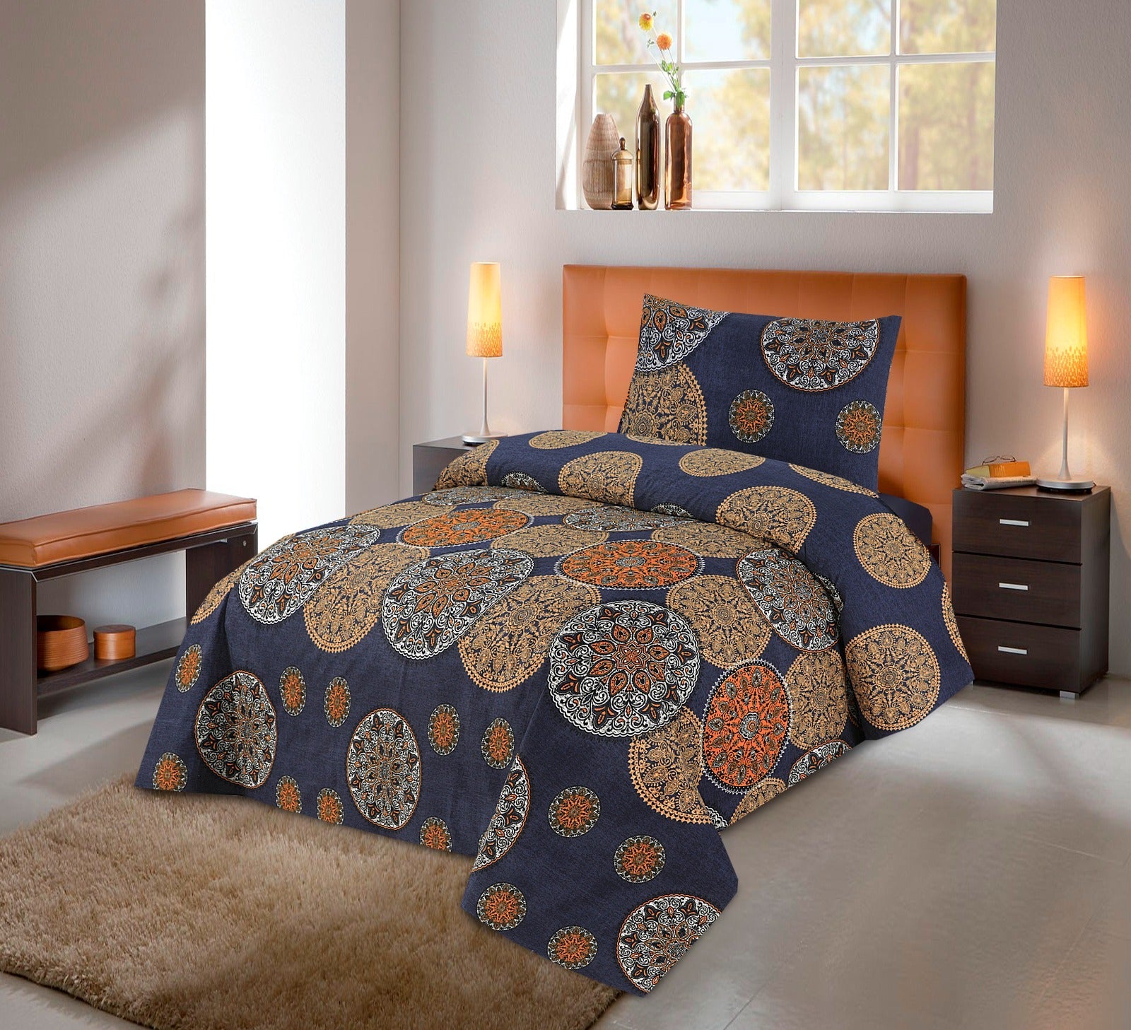 Dark Grey Single Bedsheet Set - 1 Sheet 1 Pillow Cover
