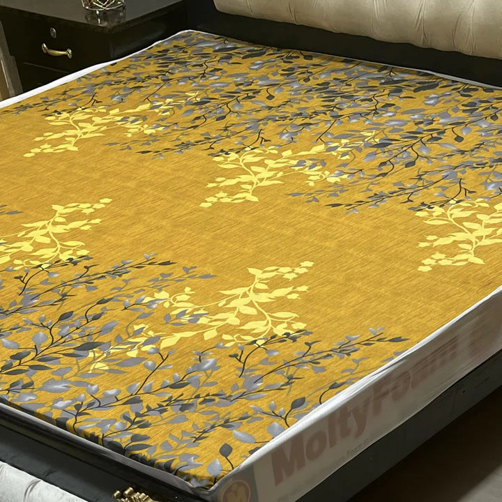 Printed Cotton Mix Waterproof Mattress Protector (78x72 inch | 6.5x6 feet