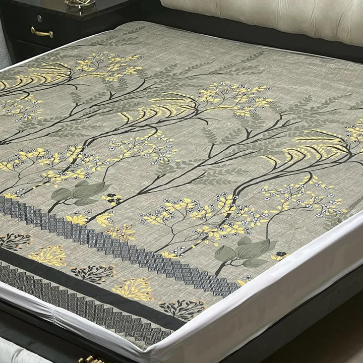 Printed Cotton Mix Waterproof Mattress Protector (78x72 inch | 6.5x6 feet