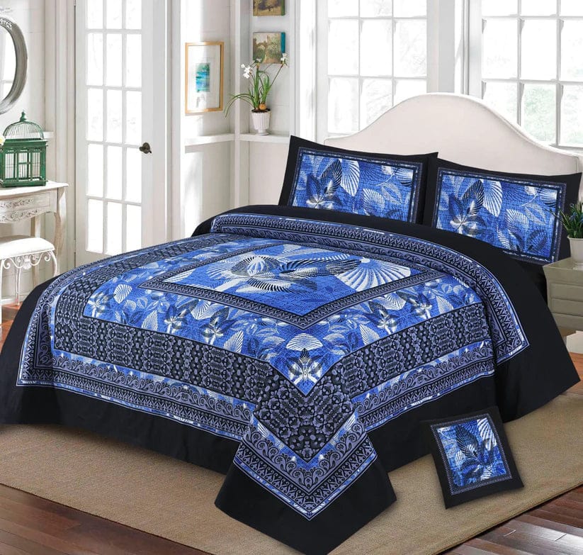 4Pcs 3D Panel Crystal Cotton Bedsheet Set