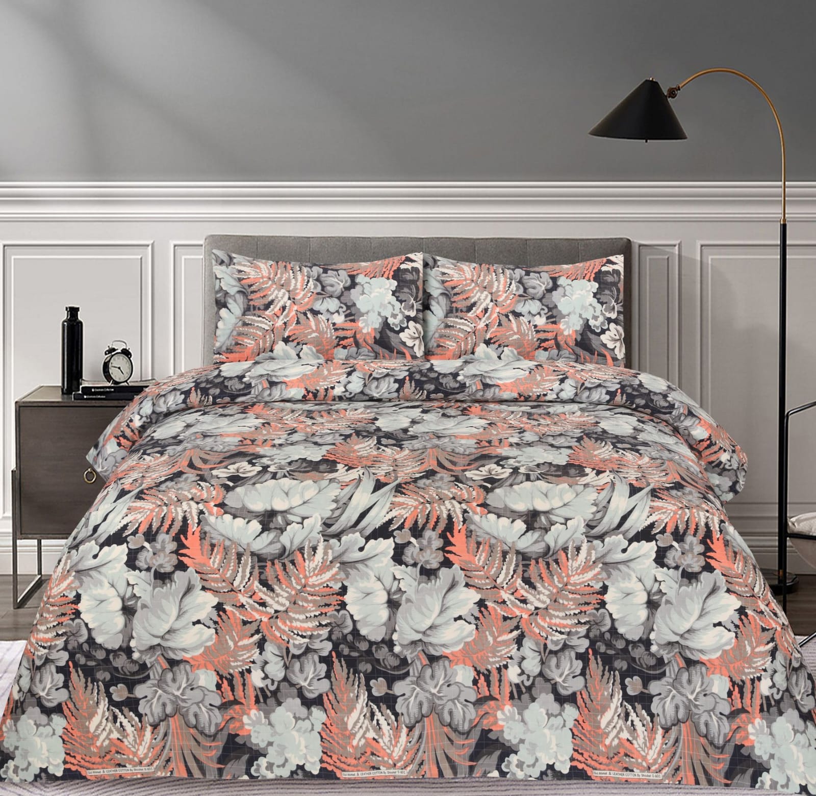 3D Crystal Cotton 3pcs King Size Bedsheet Set