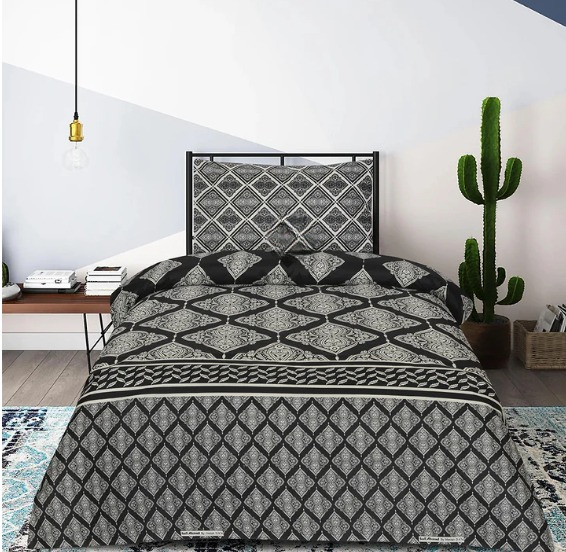Black Diamond SINGLE BEDSHEET SET - 1 Sheet 1 Pillow cover