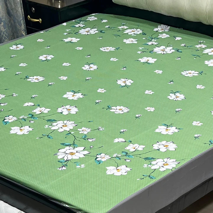 Printed Cotton Mix Waterproof Mattress Protector (78x72 inch | 6.5x6 feet