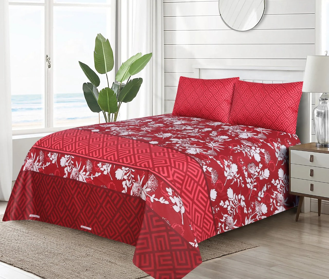 Wanweri 3PC- King Size Bedsheet