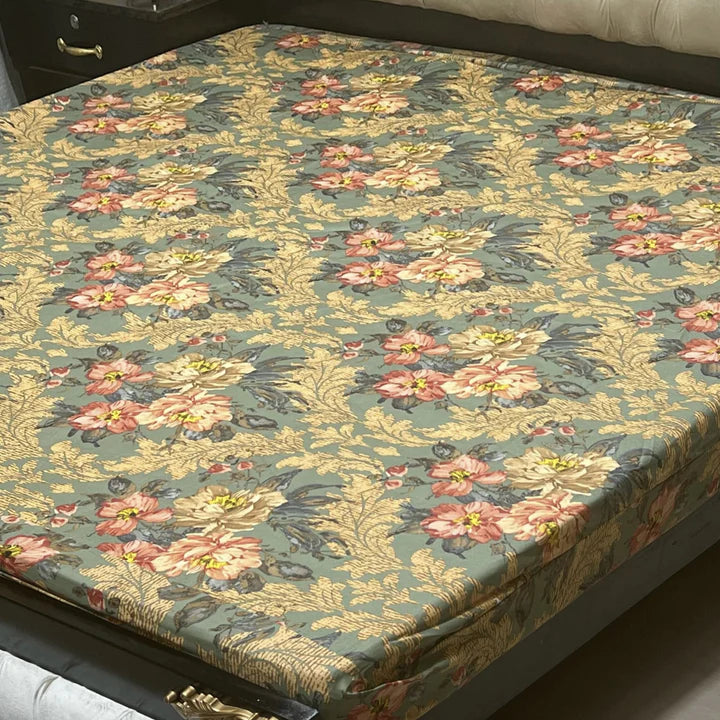 Printed Cotton Mix Waterproof Mattress Protector (78x72 inch | 6.5x6 feet