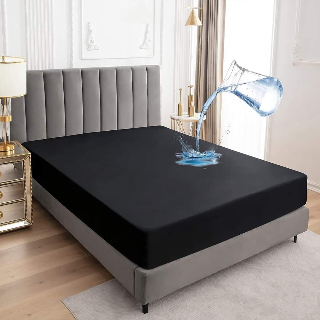 TERRY Cotton Waterproof Mattress Protector BLACK