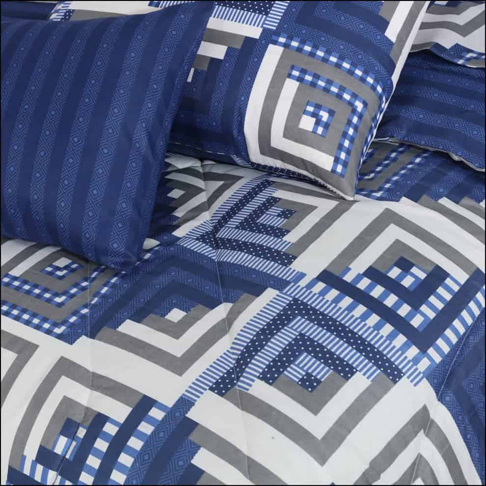 Blue Stairs-7pc Summer Comforter Set. ( Light Filling)