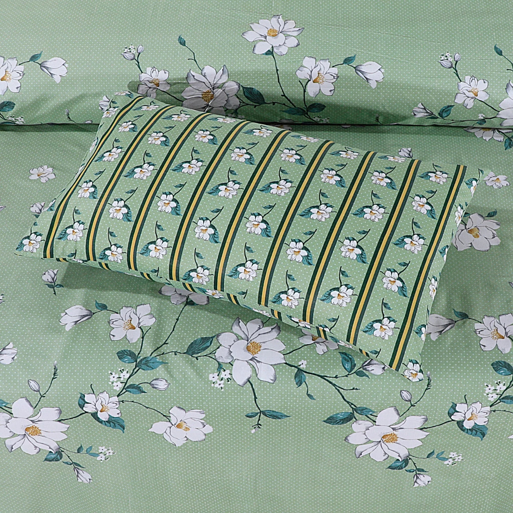 LIGHT GREENISH 3Pc - BED SHEET SET