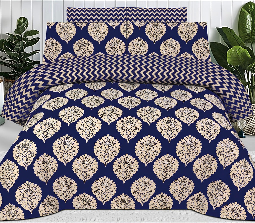 BLUE 3Pc - BED SHEET SET