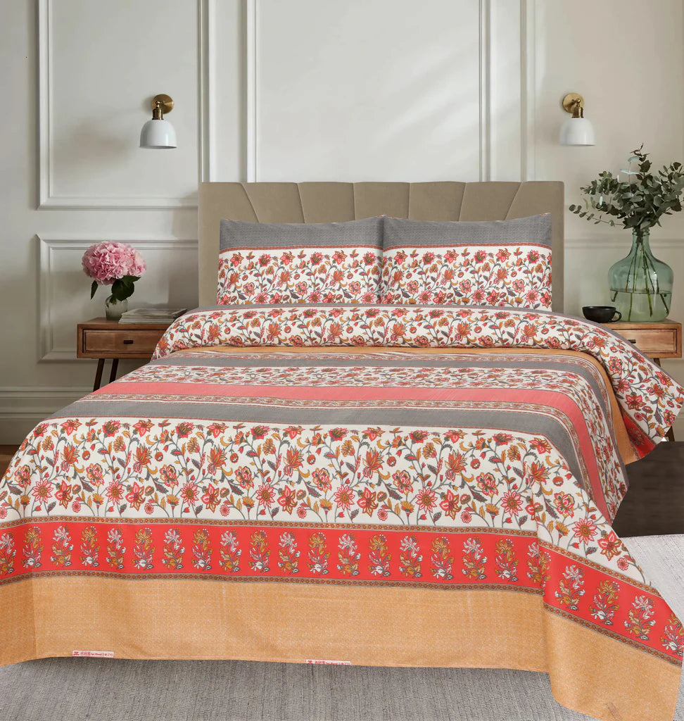 PINK STRIPE 3Pc- BED SHEET SET