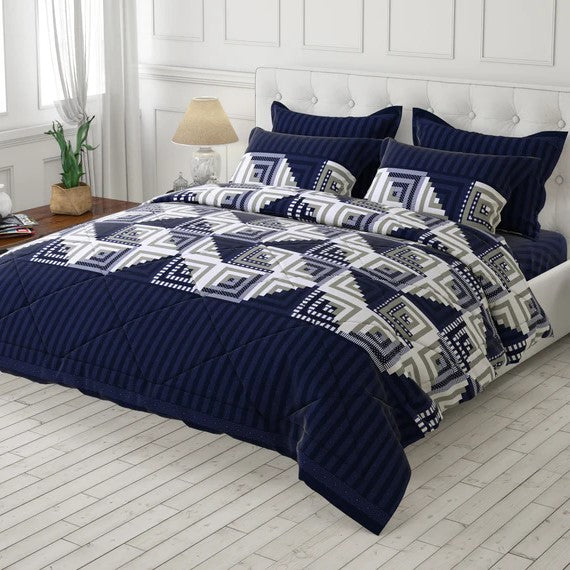 BLUE STAIRS 3Pc - BED SHEET SET