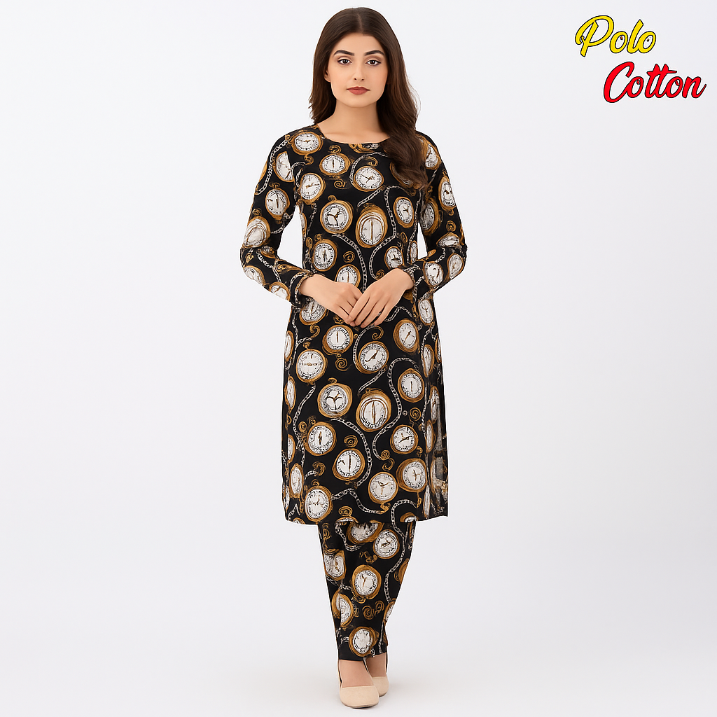 2-PC ALL OVER PRINTED POLO COTTON (SUMMER)