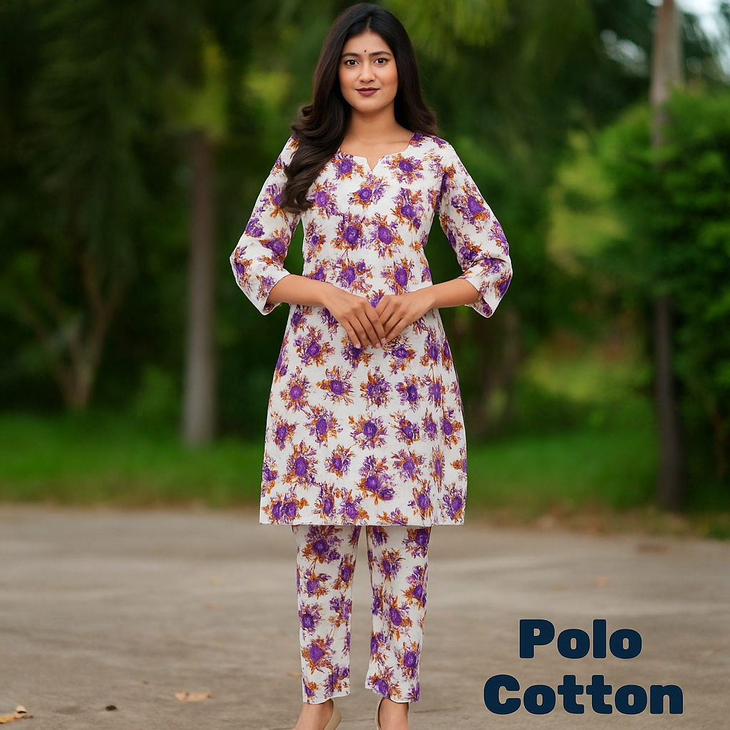 2-PC ALL OVER PRINTED POLO COTTON (SUMMER)