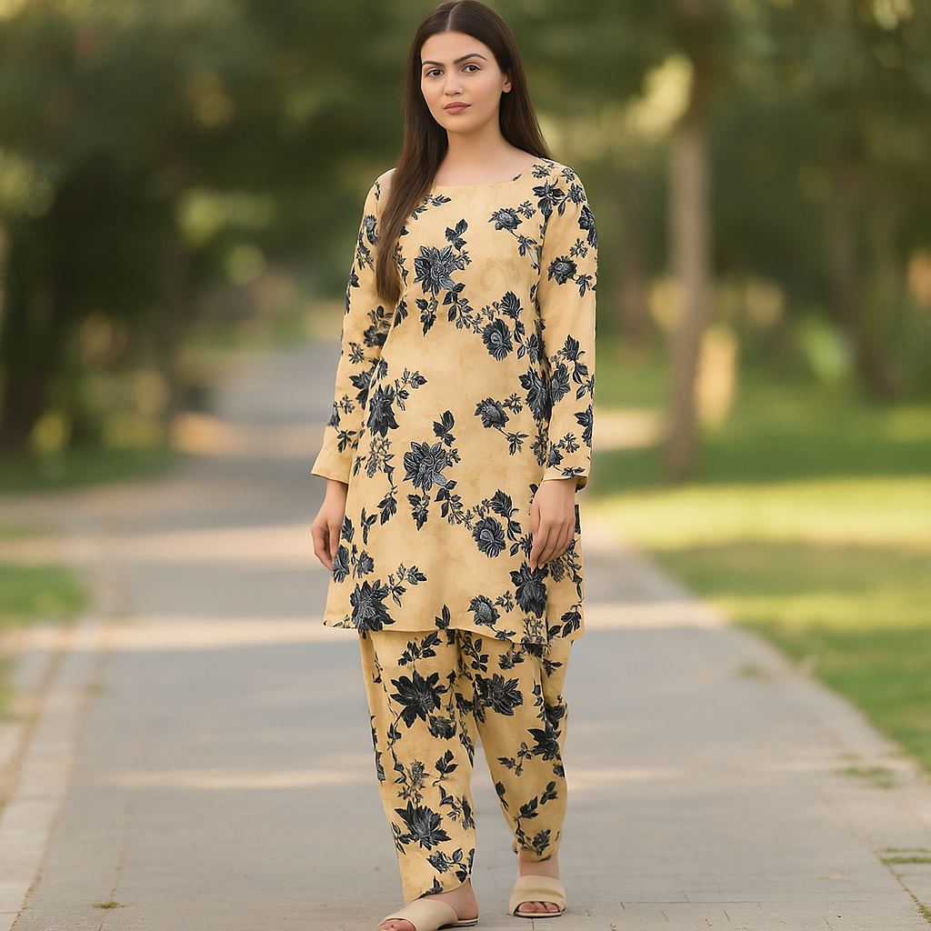 2-PC ALL OVER PRINTED POLO COTTON (SUMMER)