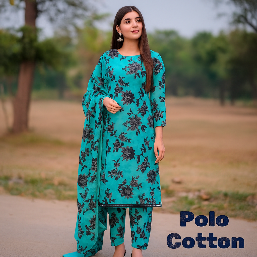 2-PC ALL OVER PRINTED POLO COTTON (SUMMER)