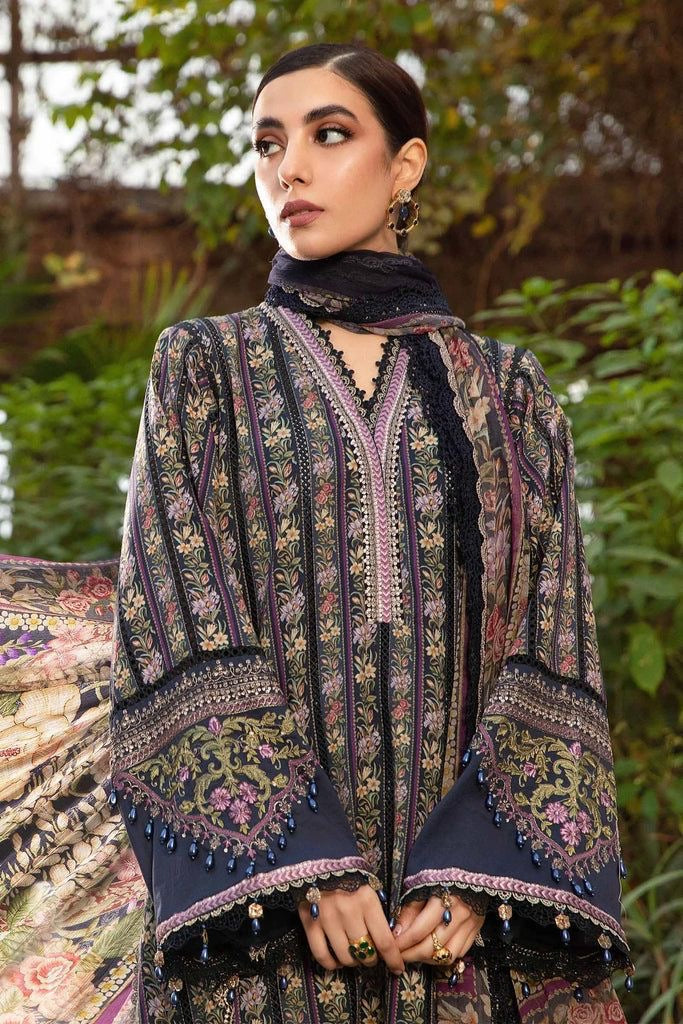 Printed Patch Emb Lawn 3 Piece Unstitched Suit MI -07 Summer Collection
