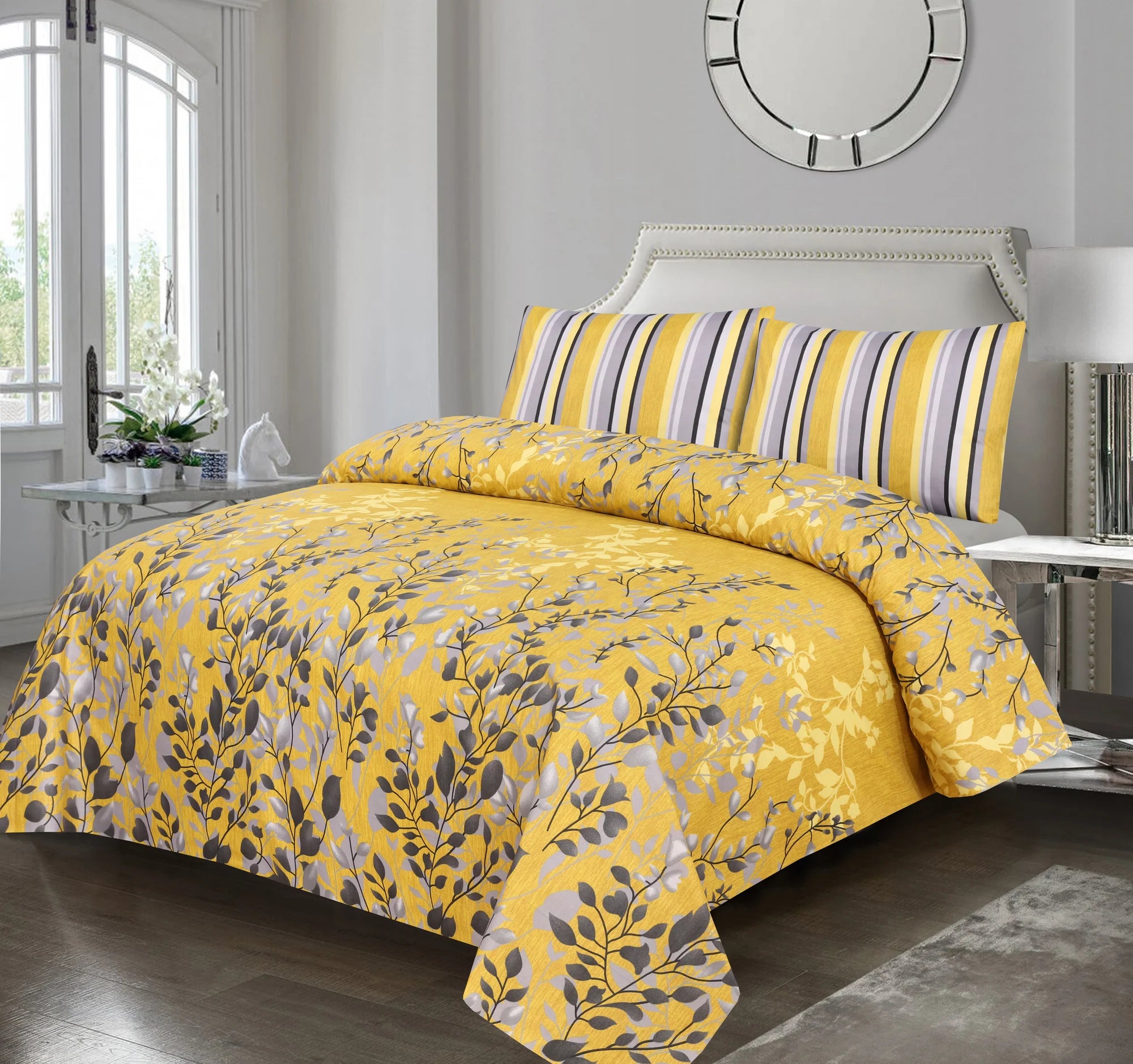 Yarrow 3PC- King Size Bedsheet