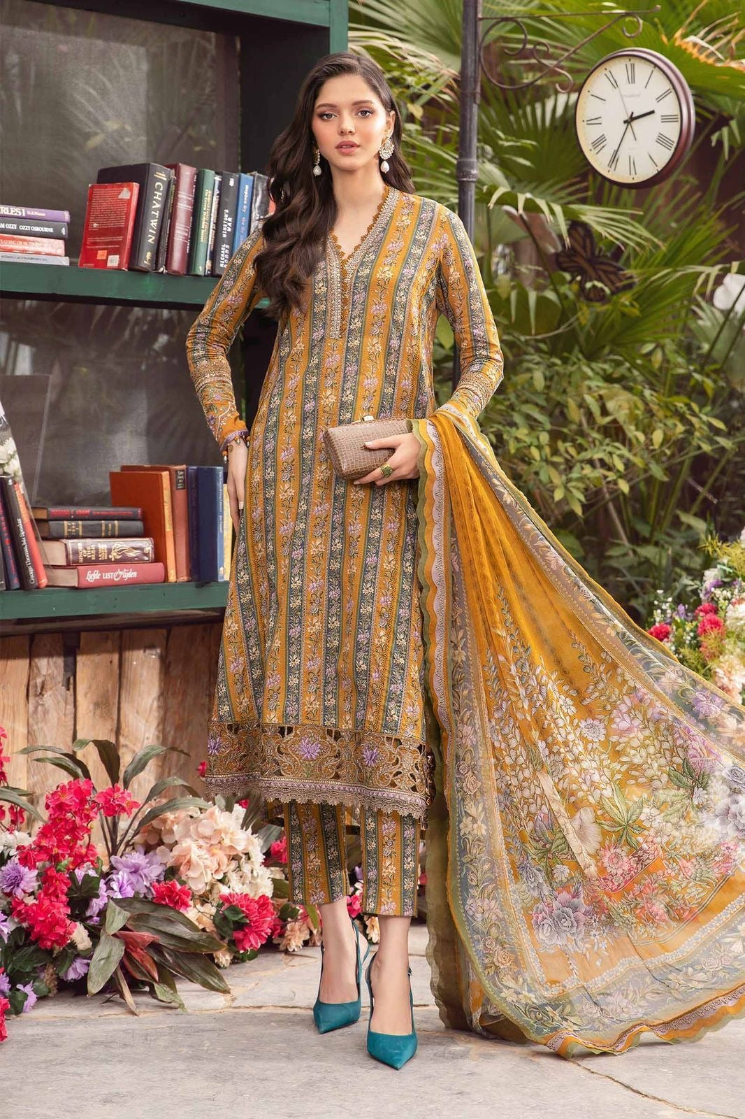 Printed Patch Emb Lawn 3 Piece Unstitched Suit ML -012 Summer Collection