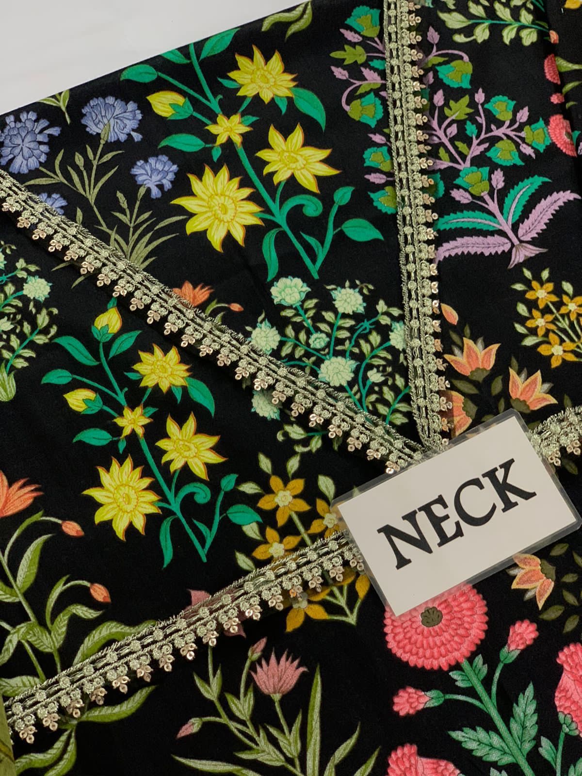 Printed Patch Emb Lawn 3 Piece Unstitched Suit ML -02 Summer Collection