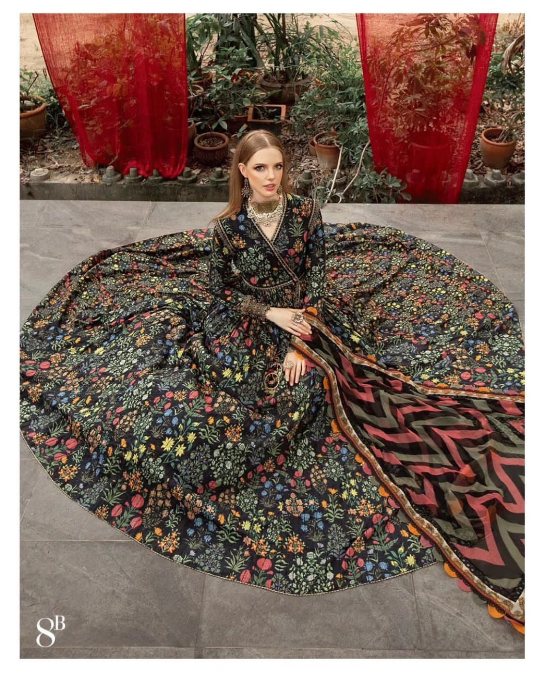 Printed Patch Emb Lawn 3 Piece Unstitched Suit ML -02 Summer Collection
