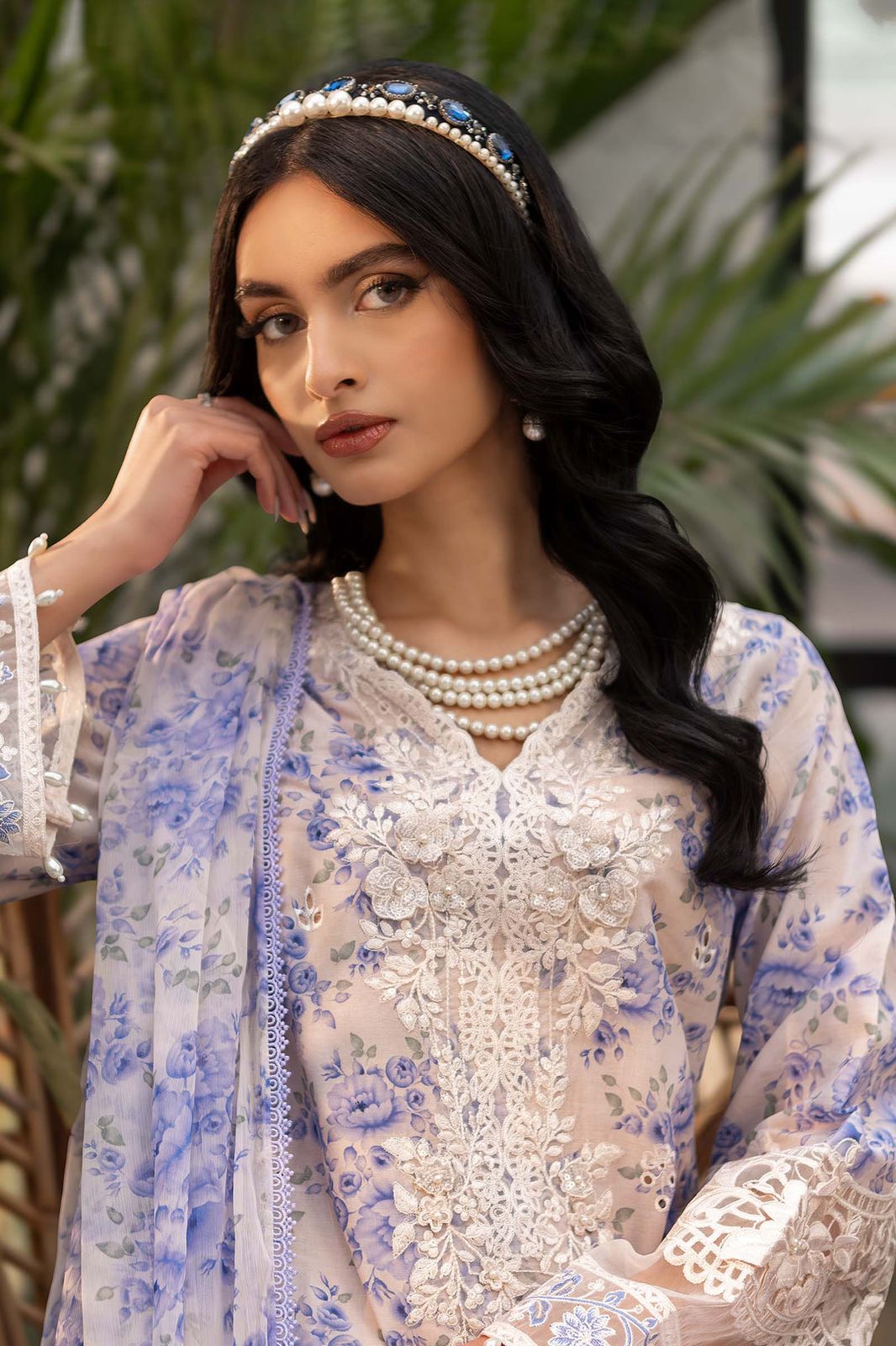 Printed Patch Emb Lawn 3 Piece Unstitched Suit ML -05 Summer Collection