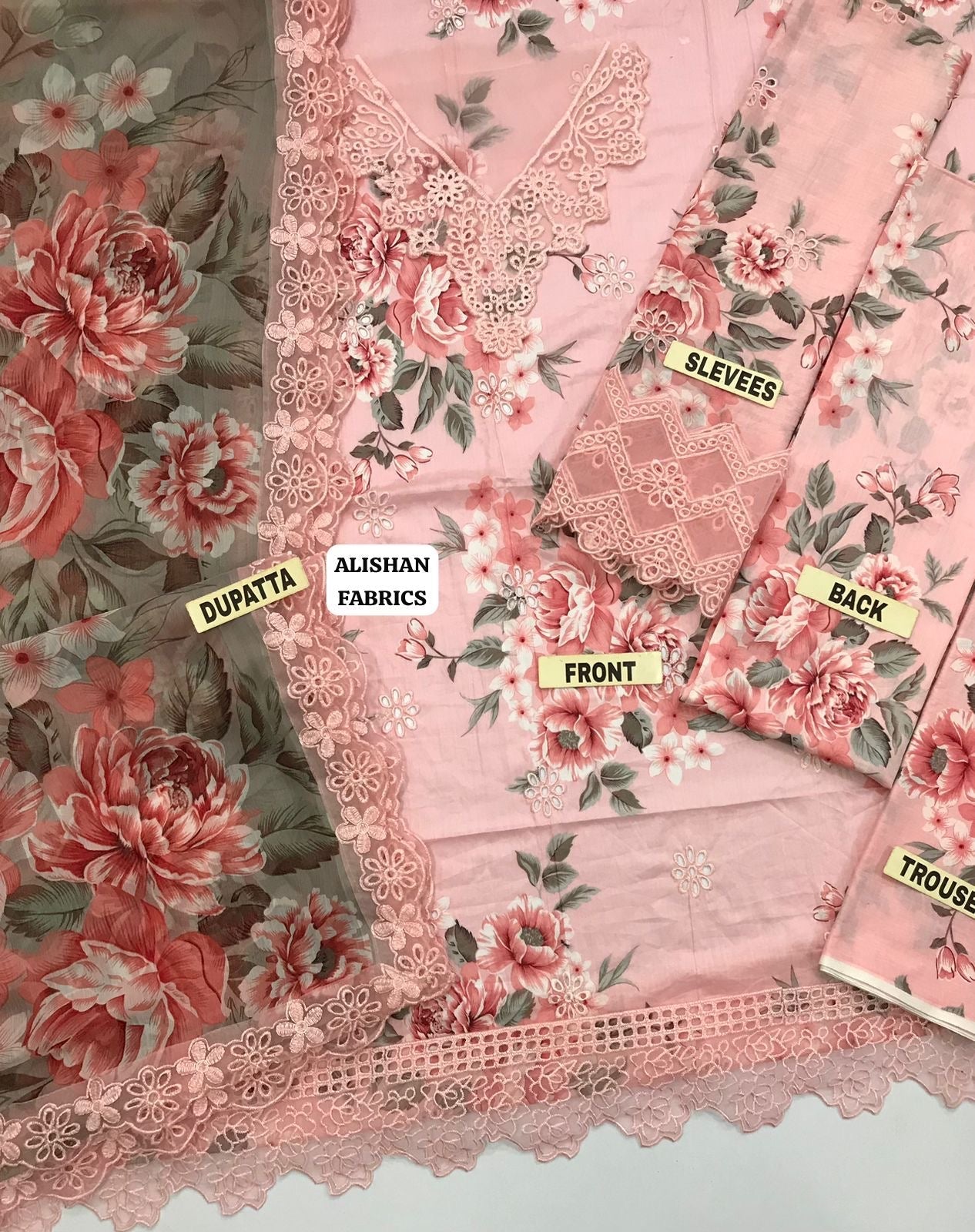 Printed Patch Emb Lawn 3 Piece Unstitched Suit ML -023 Summer Collection