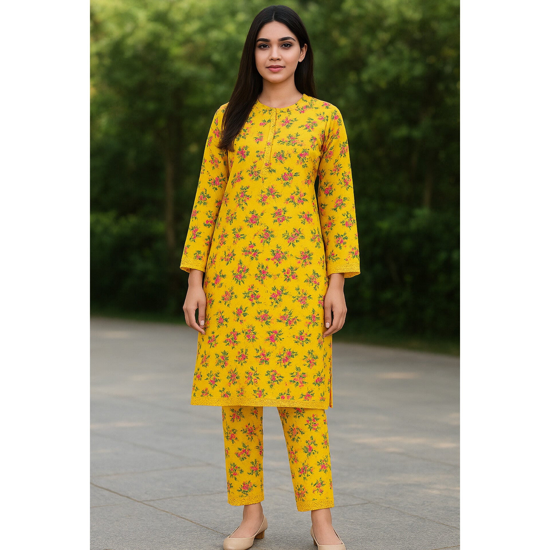 2-PC ALL OVER PRINTED POLO COTTON (SUMMER)
