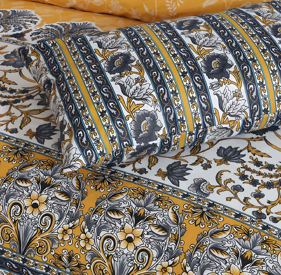 7pc Cotton Comforter Set - Yellow Dunes