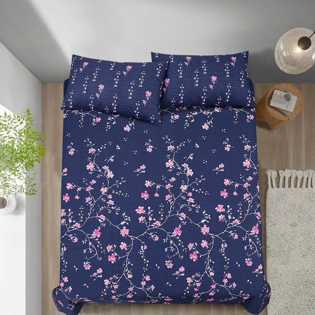 Deep Sky 3PC- King Size Bedsheet