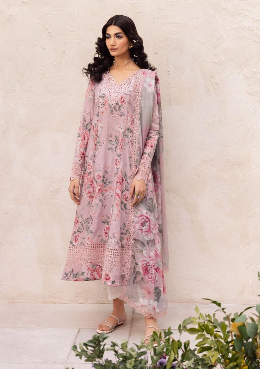 Printed Patch Emb Lawn 3 Piece Unstitched Suit ML -023 Summer Collection