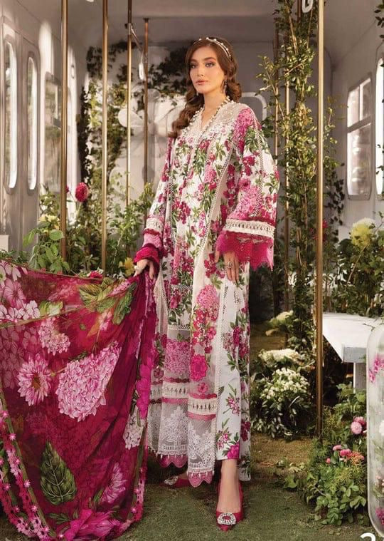 Printed Patch Emb Lawn 3 Piece Unstitched Suit ML -01 Summer Collection