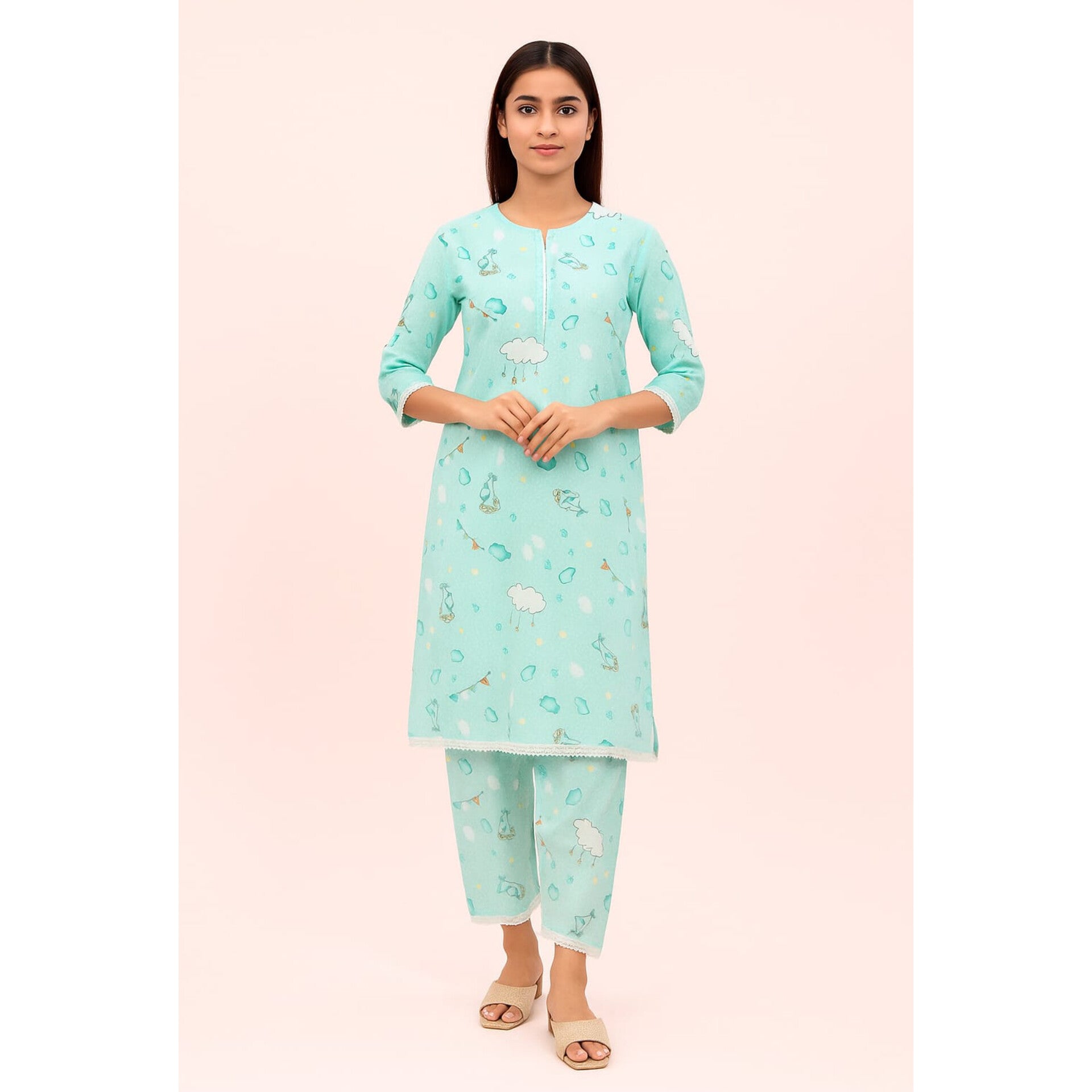 2-PC ALL OVER PRINTED POLO COTTON (SUMMER)