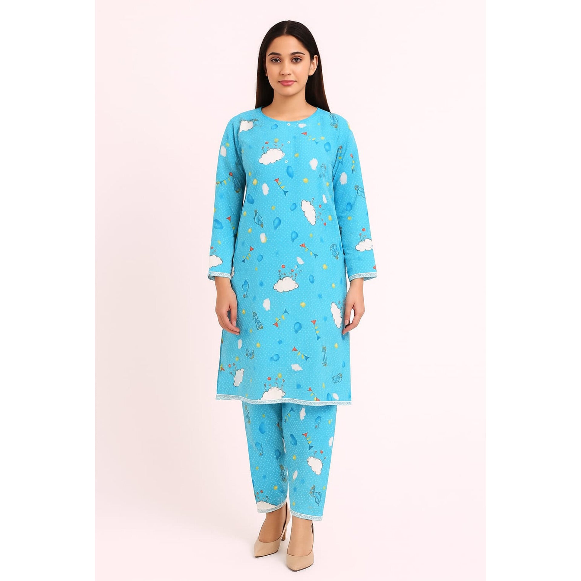 2-PC ALL OVER PRINTED POLO COTTON (SUMMER)