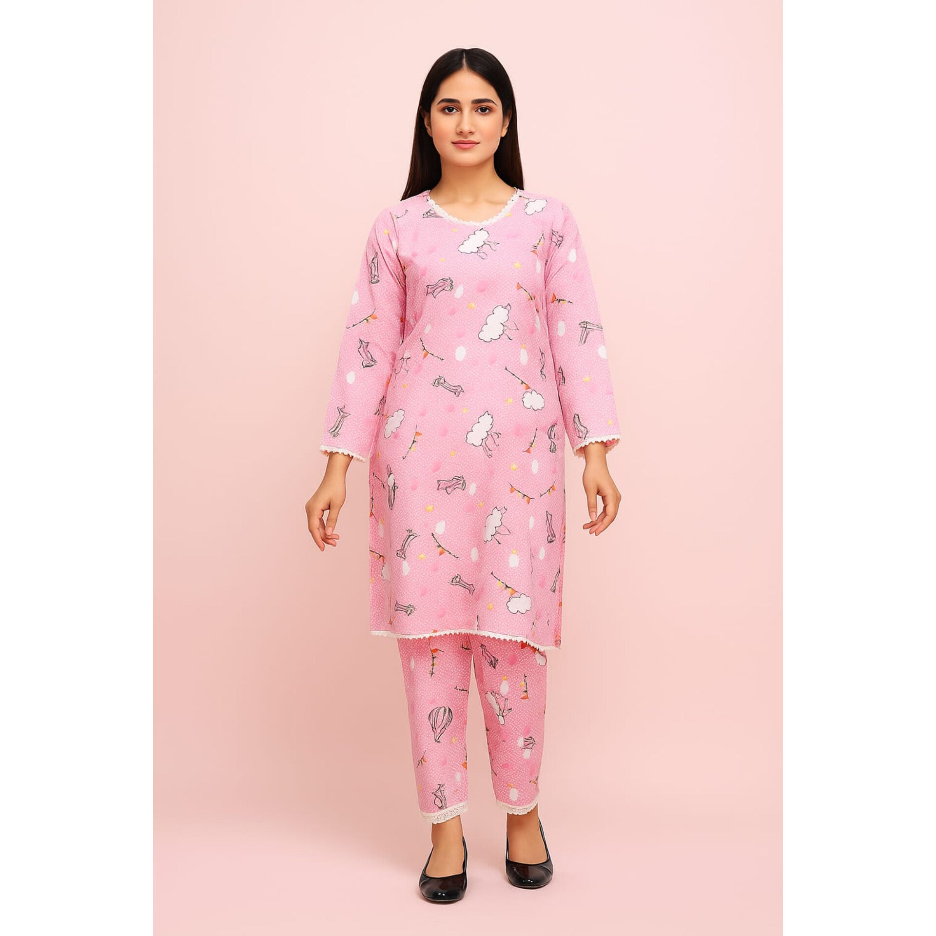 2-PC ALL OVER PRINTED POLO COTTON (SUMMER)