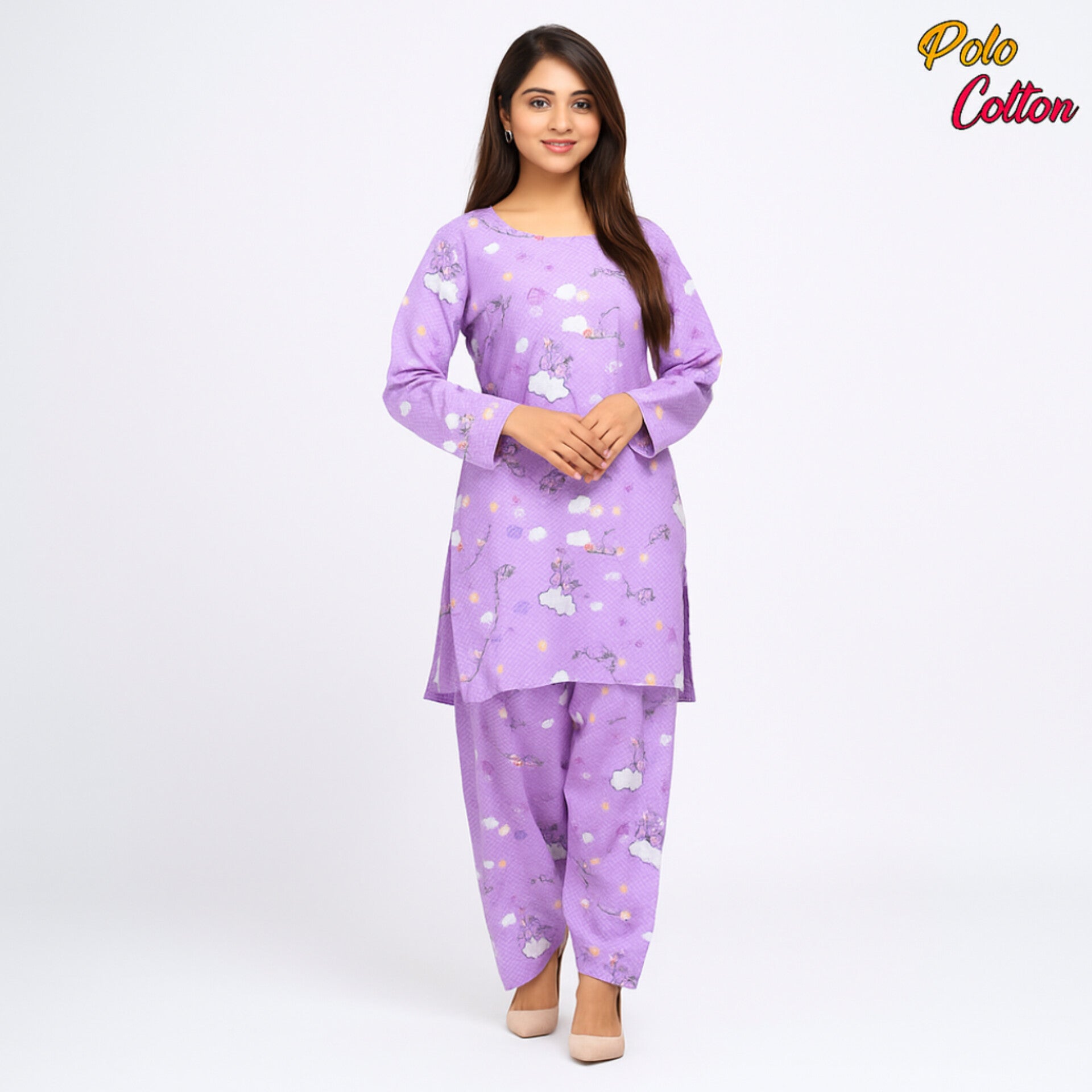 2-PC ALL OVER PRINTED POLO COTTON (SUMMER)