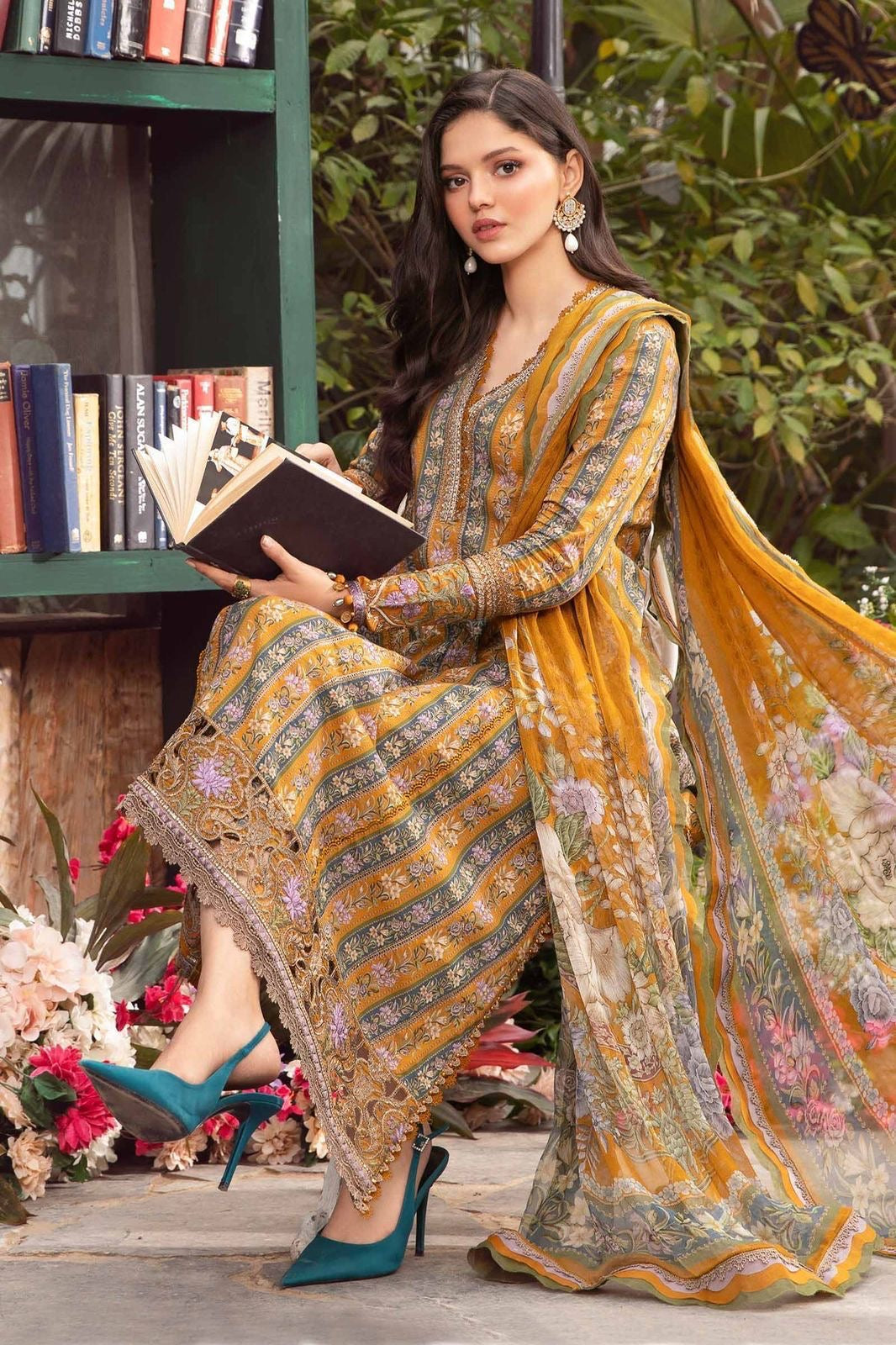 Printed Patch Emb Lawn 3 Piece Unstitched Suit ML -012 Summer Collection